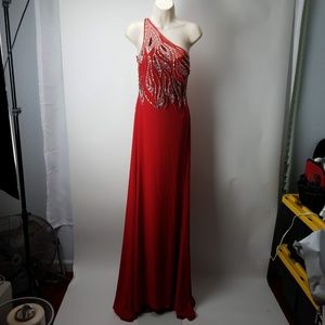 One Shoulder Embellished Gown Prom Sz M/L